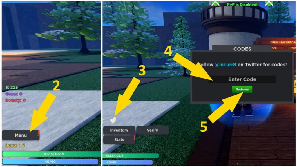 How to redeem codes in Haze Piece