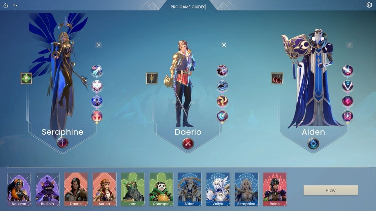 Characters in Skygard Arena