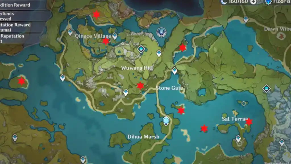 Liyue Time Trial Locations in Genshin Impact