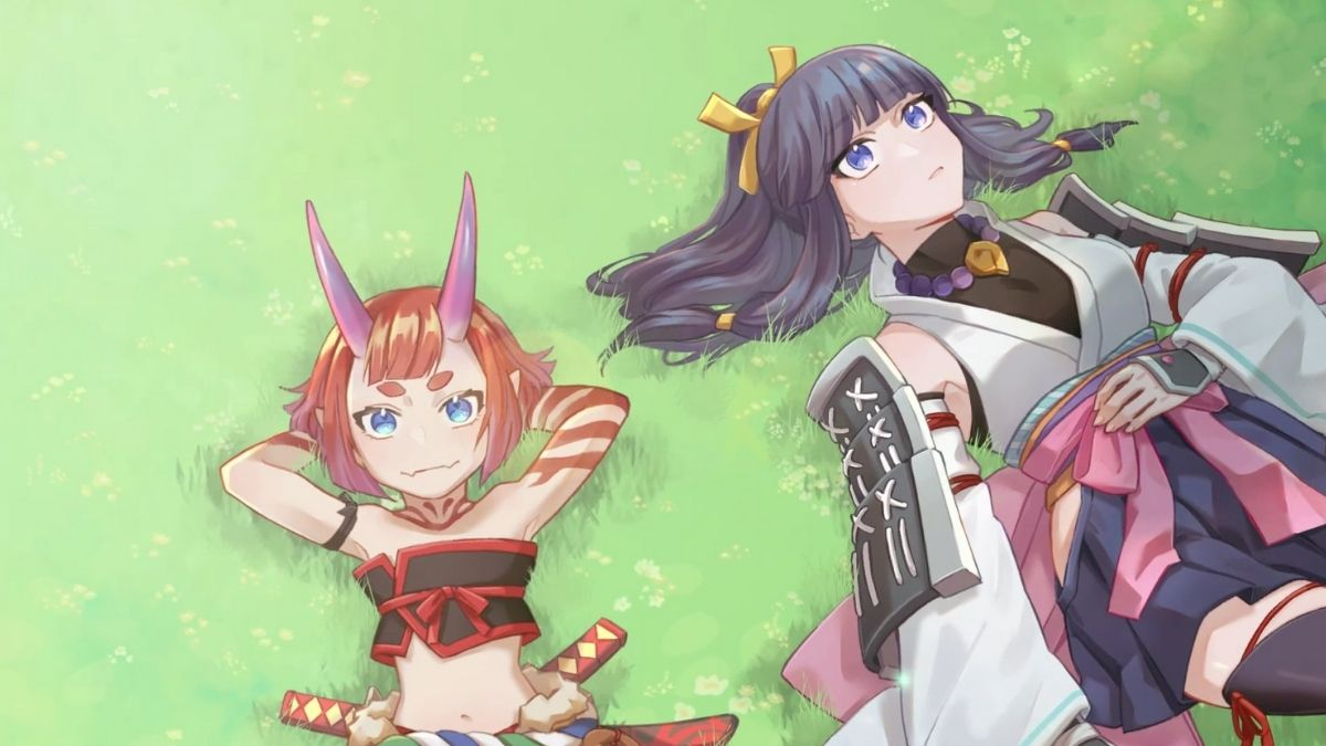 Shigure and Sara lying down in Yasha Legends of the Demon Blade